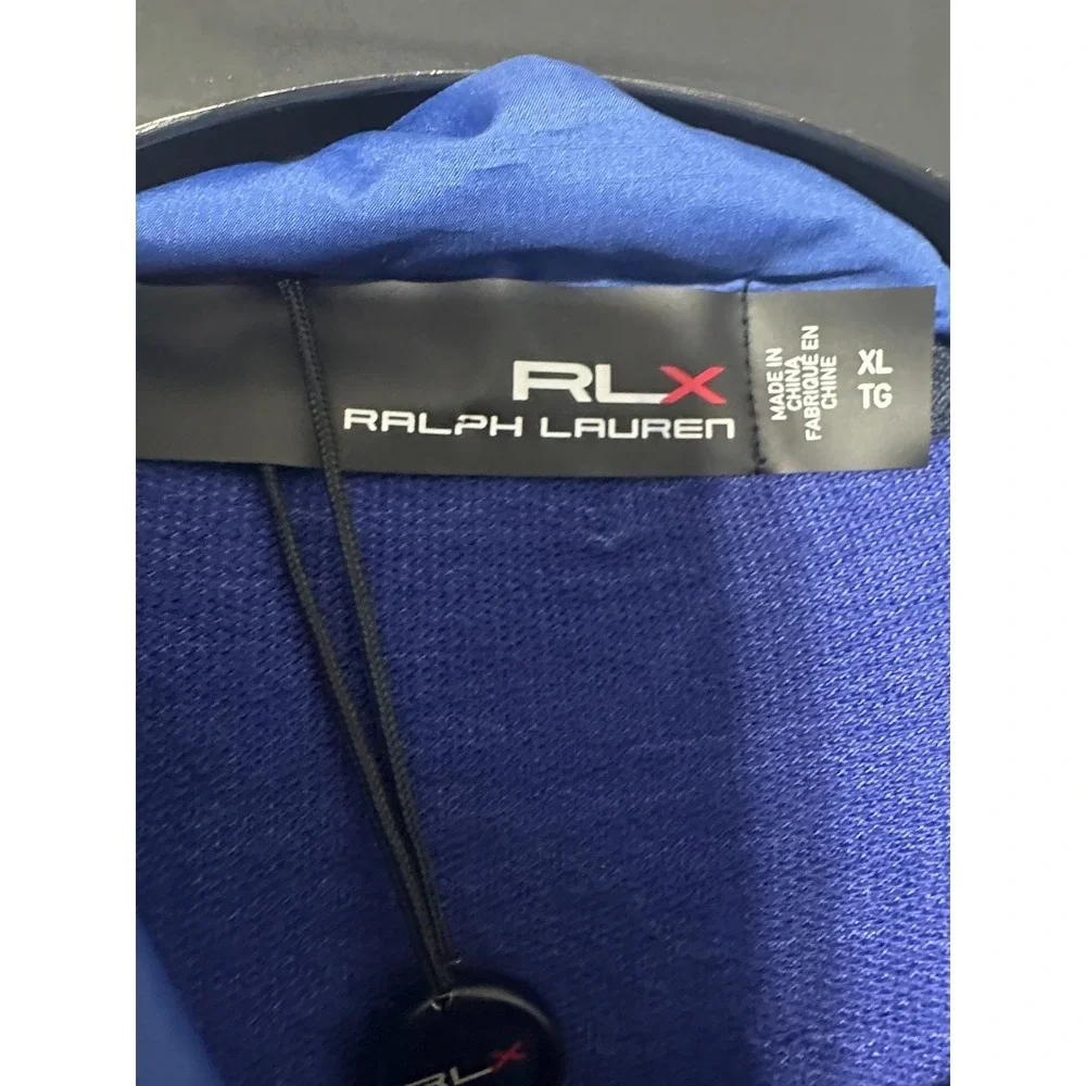 RLX Ralph Lauren Hybrid Golf Jacket Men's XL Blue Quilted Hooded Performance New